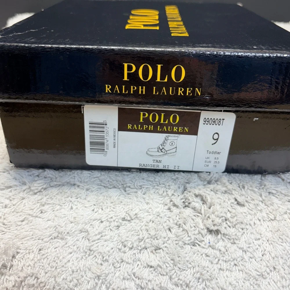 Polo Ralph Lauren Ranger Hi II Tan Leather Toddler Boots Size 9 990908T
